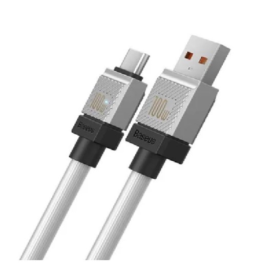 BASEUS кабел USB към Type C CoolPlay Fast Charging 100W бял 1м BASEUS кабел USB към Type C CoolPlay Fast Charging 100W бял 1м